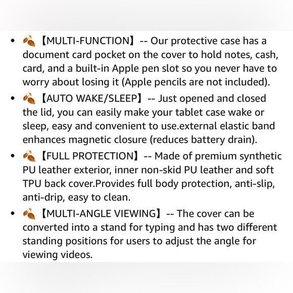 Case for iPad Pro 11” 2022 4th/3rd/2nd/1st Generation with Pencil Holder Leather - Picture 10 of 16